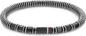 Metallic Beads Herrenarmband aus Edelstahl, schwarz