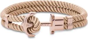 Armband Phrep aus Textil und Edelstahl, beige, rosé