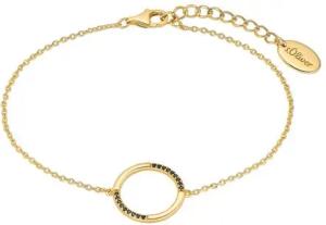 Armband aus 925er Silber mit schwarzen Zirkonia, gold