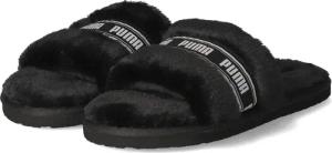 Puma Pantoletten FLUFF für Damen - Gr. 4 - schwarz - Textil