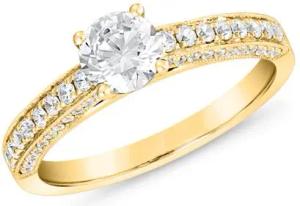 Diamantring aus Gelbgold, gravierbar