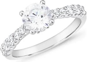 Diamantring für Damen aus Weißgold oder Platin