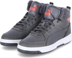 Puma High Sneaker REBOUND JOY FUR JR für Jungen - Gr. 37 - grau - Kunstleder