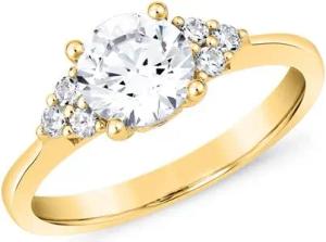 Gravierbarer Diamantring aus Gelbgold mit Diamanten