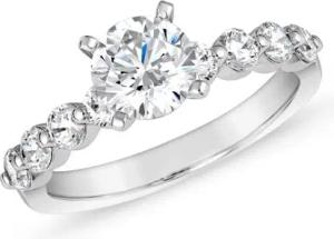 Weißgold oder Platin Diamantring für Damen