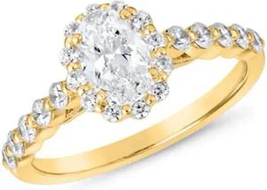 Goldener Verlobungsring mit Diamantbesatz