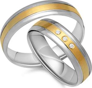 Eheringe 750er Gelb- Weissgold 3 Diamanten