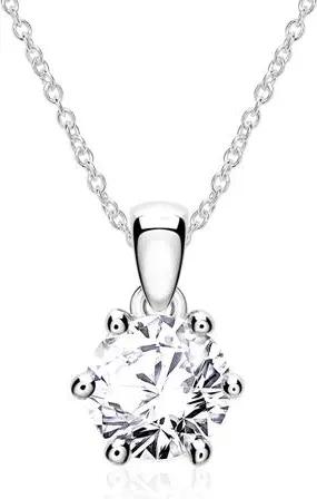 Kette für Damen aus 14K Weißgold mit Diamant