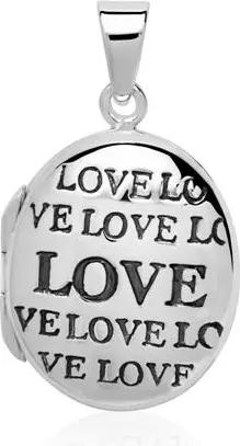 Gravierbares Medaillon Love aus Sterlingsilber