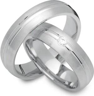 Trauringe 585er Weissgold mit Brillant