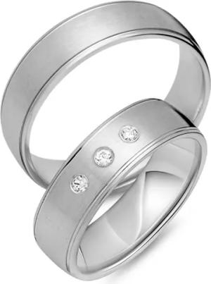 Eheringe 750er Weissgold 3 Diamanten