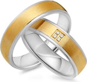 Eheringe 333er Gelb- Weissgold 4 Brillanten