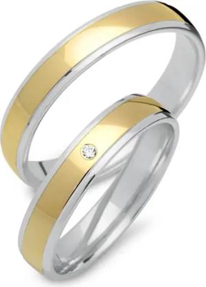 Eheringe 333er Gelb- Weissgold mit Diamant