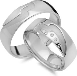 Eheringe 750er Weissgold 4 Diamanten