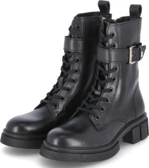 Tommy Hilfiger Biker Boots für Damen im SALE - Gr. 39 - schwarz - Glattleder