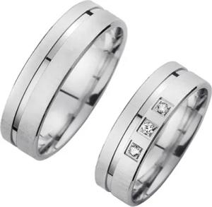 Eheringe Weißgold mit Diamanten Breite 6 mm
