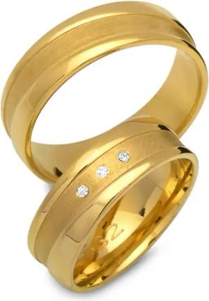 Trauringe 333er Gelbgold 3 Diamanten