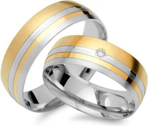Eheringe 750er Gelb- Weissgold mit Brillant