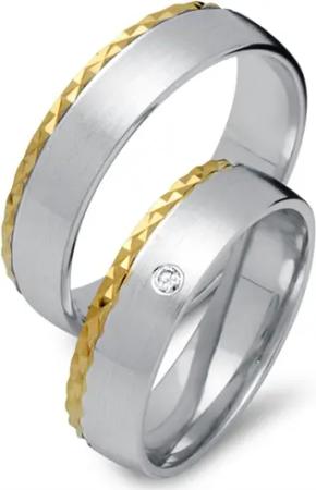 Eheringe 750er Gelb- Weissgold mit Brillant