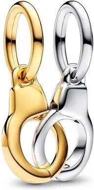 Charm-Anhänger Handschellen, IP Gold, Sterlingsilber