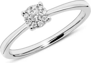 Gravierbarer Ring aus 585er Weißgold mit Diamanten