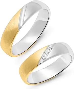 Eheringe aus teilvergoldetem Sterlingsilber