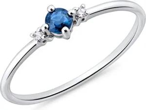 Damen Ring aus 14K Weißgold mit Saphir und Diamanten
