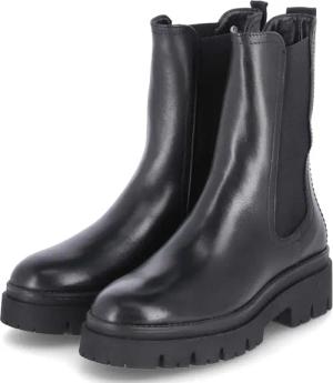 Tamaris Chelsea Boots für Damen - Gr. 38 - schwarz - Leder & Textil