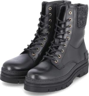 Tommy Hilfiger Winterboots für Damen im SALE - Gr. 39 - schwarz - Leder & Textil