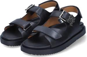 Tommy Hilfiger Sandalen für Damen - Gr. 39 - schwarz - Glattleder