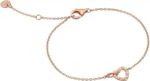 Herzarmband aus rosévergoldetem 925er Silber, Zirkonia