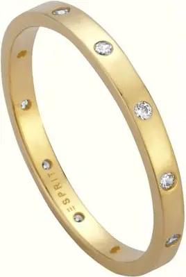 Ring für Damen aus vergoldetem 925er Silber, Zirkonia