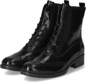 Gabor Schnürstiefeletten für Damen - Gr. 37,5 - schwarz - Lackleder