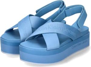 Calvin Klein Jeans Sandalen für Damen - Gr. 39 - blau - Textil & Leder,Textil