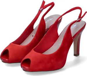 Tamaris Slingpumps für Damen - Gr. 37 - rot - Leder,Rauleder