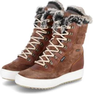 Vista Winterboots für Damen - Gr. 39 - braun - Leder & Textil