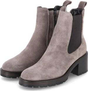 Tamaris Chelsea Boots für Damen - Gr. 39 - taupe - Leder & Textil