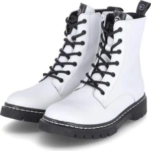 Tamaris Schnürstiefeletten für Damen im SALE - Gr. 40 - weiß - Glattleder
