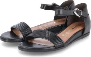 Tamaris Sandalen für Damen - Gr. 36 - schwarz - Leder und Synthetik