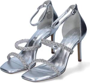 Tamaris Riemchensandaletten für Damen - Gr. 37 - silber - Textil & Synthetik