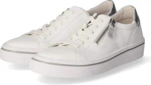 Gabor Low Sneaker für Damen - Gr. 44 - weiß - Glattleder