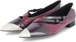 Högl Spangenballerinas für Damen - Gr. 40,5 - lila - Lackleder
