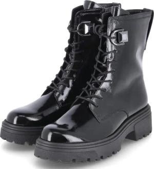 Gabor Combat Boots für Damen - Gr. 42 - schwarz - Lackleder