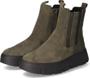 Gabor Chelsea Boots für Damen - Gr. 38 - grün - Leder,Rauleder
