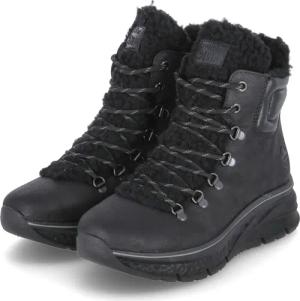 Rieker Winterboots für Damen im SALE - Gr. 37 - schwarz - Kunstleder