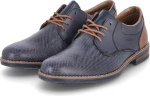 Rieker Schnürschuhe für Herren - Gr. 42 - blau - Leder und Synthetik