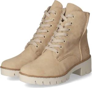 Rieker Schnürstiefeletten für Damen im SALE - Gr. 40 - beige - Kunstleder