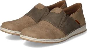 Rieker Slipper für Herren - Gr. 43 - beige - Synthetik