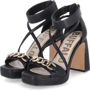 Buffalo Sandaletten CHERRY CHAIN für Damen im SALE - Gr. 41 - schwarz - Synthetik