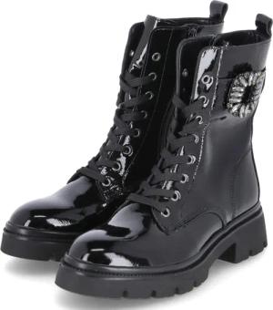 Gabor Schnürstiefeletten für Damen im SALE - Gr. 5 - schwarz - Lackleder